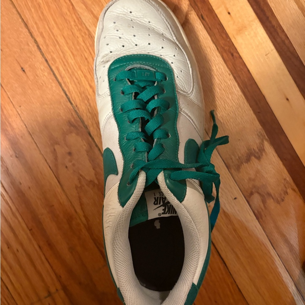 Nike Air White and Teal Sneakers